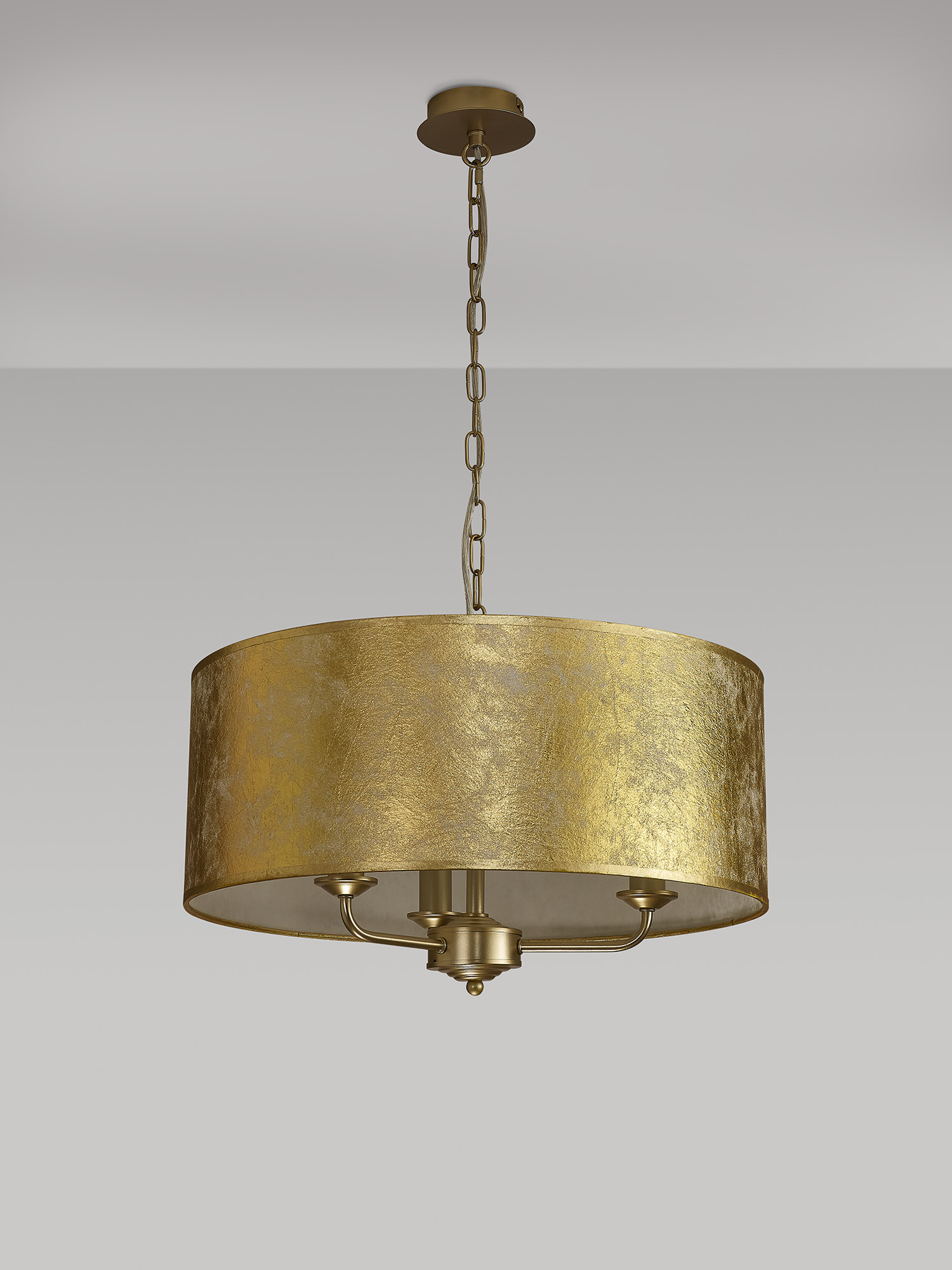 Banyan 50cm 3 Light Pendant Champagne Gold, Gold Leaf DK0975  Deco Banyan